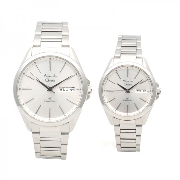 Alexandre Christie AC 8592 Silver White Couple